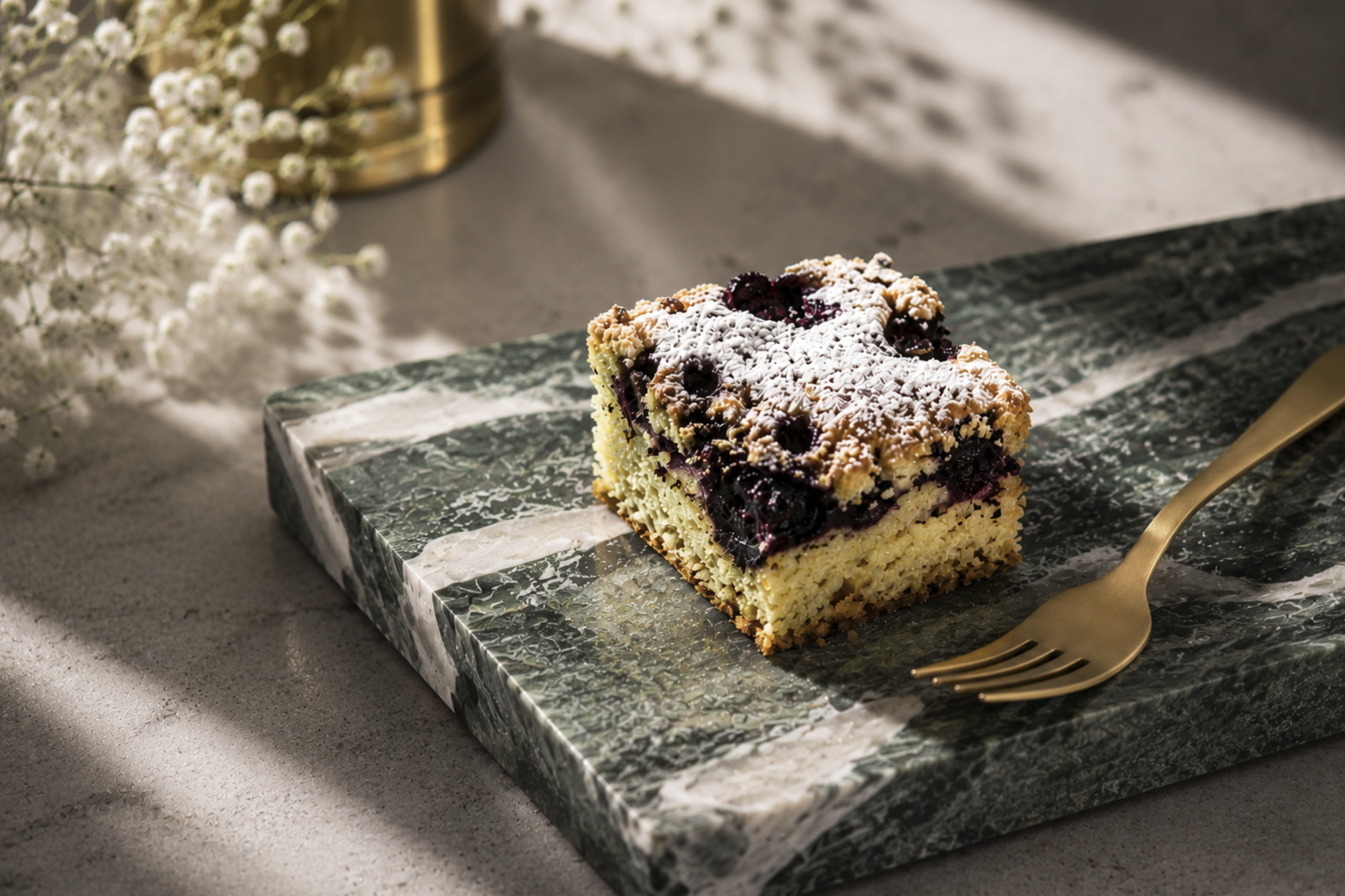 Blueberry and White Chocolate Traybake